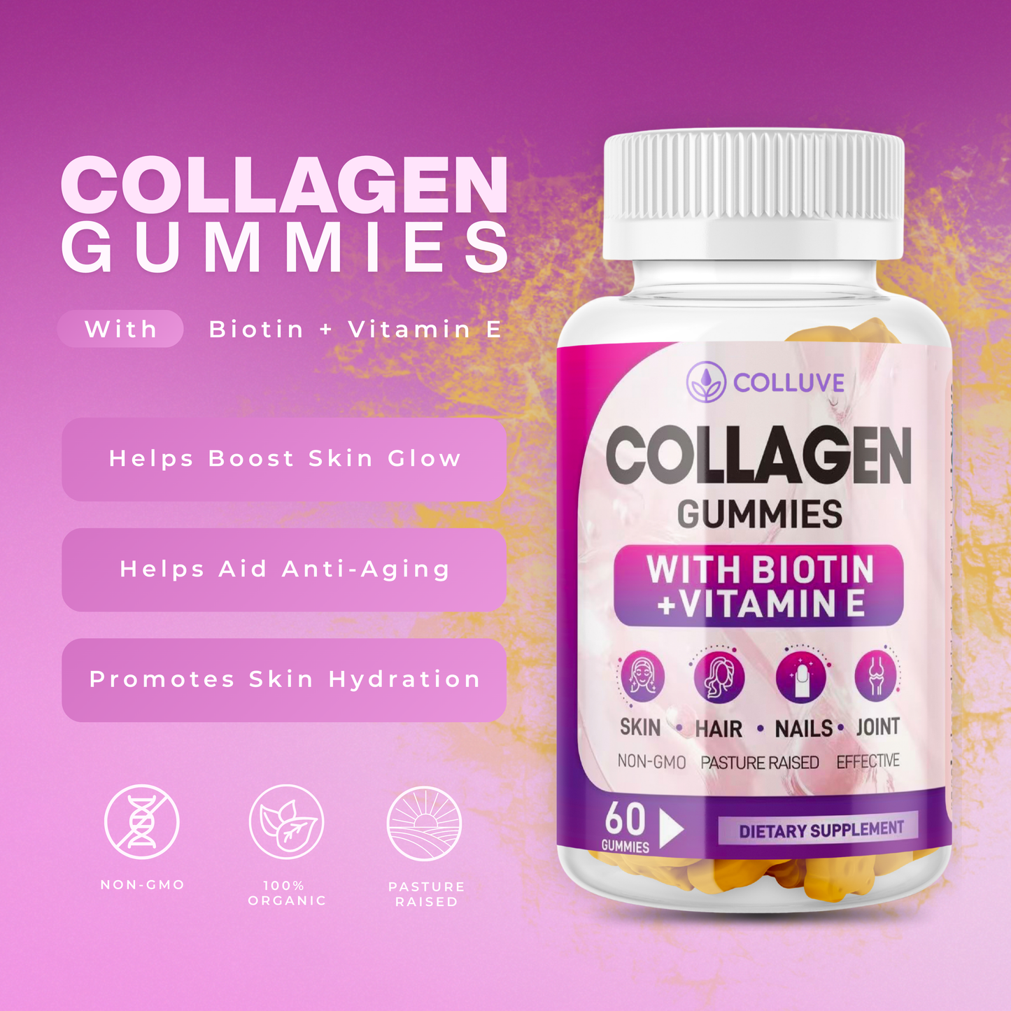 Colluve® Collagen Gummies with Biotin & Vitamin E